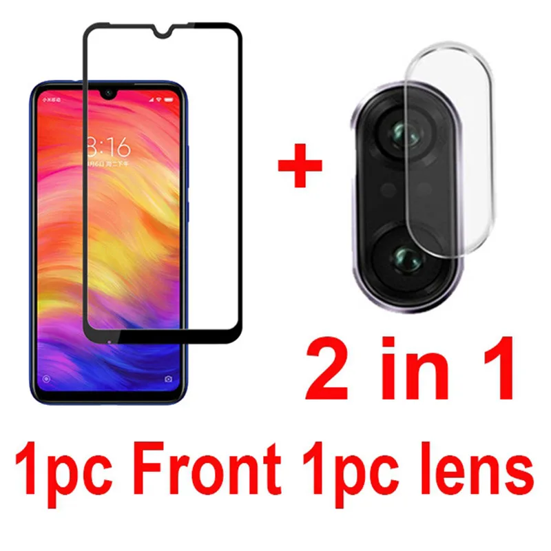 2 IN 1 2 шт. защитное Стекло для Xiaomi redmi Note 7 6A закаленный протектор для redmi 7 6 6A Note 7 безопасности Стекло для Xiaomi redmi Note 7 - Цвет: 2 IN 1
