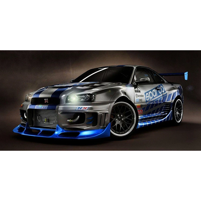 5D Dly алмазная живопись вышивка Skyline GTR R34 спортивный автомобиль тюнинг