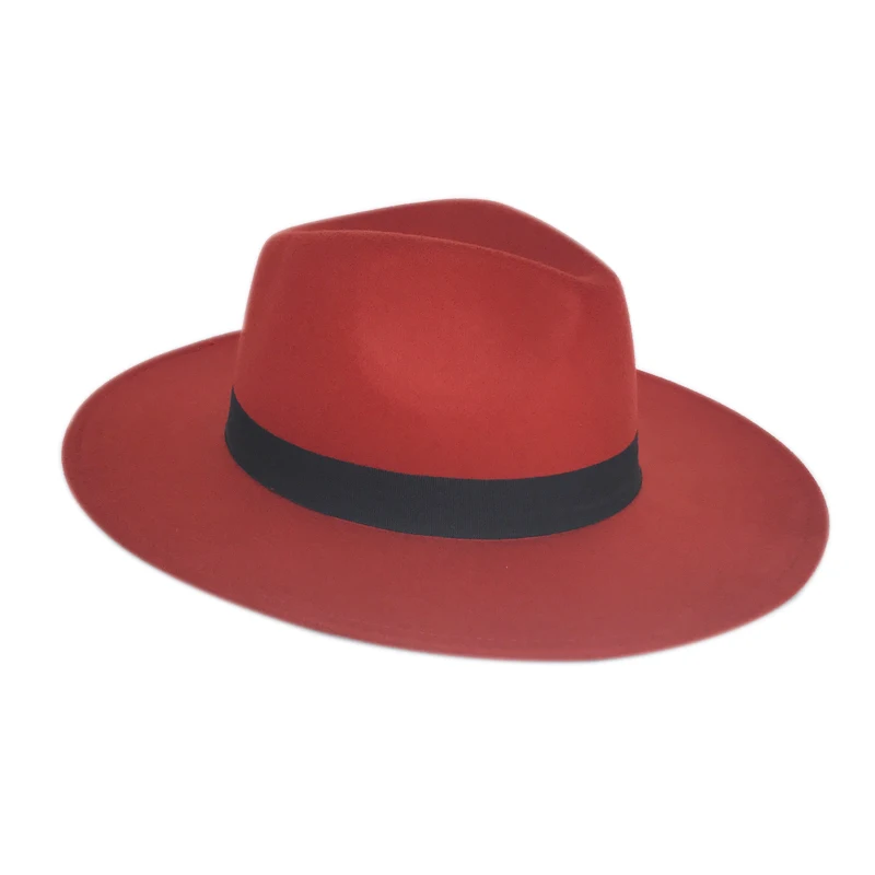 YY оранжевая фетровая Шляпка женская зимняя церковная кепка мужская Осенняя джазовая Панамы 9 см мягкая фетровая шляпа с широкими полями винтажные шляпы Трилби FD18111-1