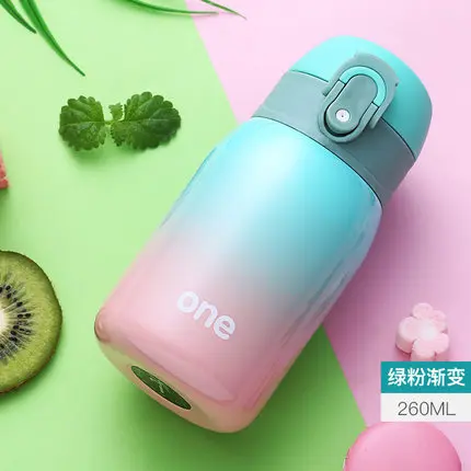 Green Gradient Oneisall термос, бутылка 260 мл, 320 мл, термос, Вакуумная чашка, 304 нержавеющая сталь, бутылка для воды, изолированный стакан - Цвет: Green Gradient