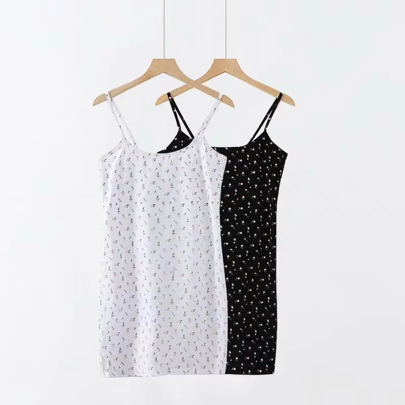 

2019 Spring And Summer Pullover Sleeveless High-waisted Fashion Floral Slim Fit Camisole Short Dress WOMEN'S Dress Dress