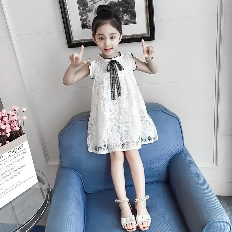 

Young STUDENT'S Summer Wear chao yang Gas Lace Princess Dress Baby Girls Beautiful Vest Dress Sub-Fashion Sleeveless Children Sh