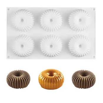 

6Lattice Silicone Mold 3D Donut Form Jelly Donuts Pudding Molds DIY Soap Fondant Baking Fondation Decoration Tools