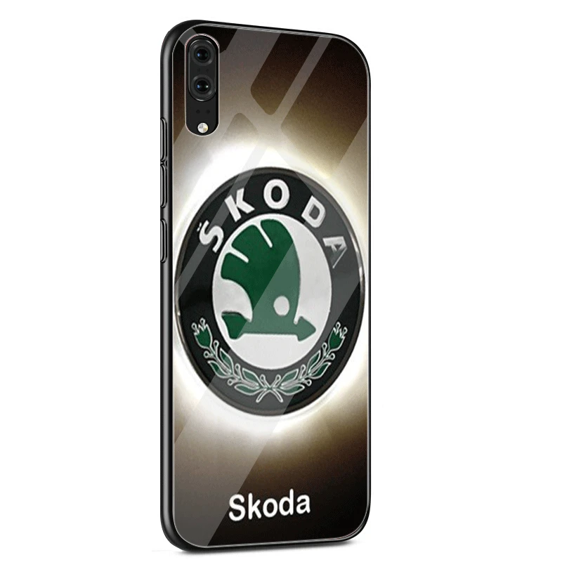 G3 Стеклянный чехол для телефона huawei P30 P10 P20 7A Y6 Y9 P Smart mate 20 Honor 9 10 8X Lite Pro Чехол Skoda с логотипом автомобиля - Цвет: G3