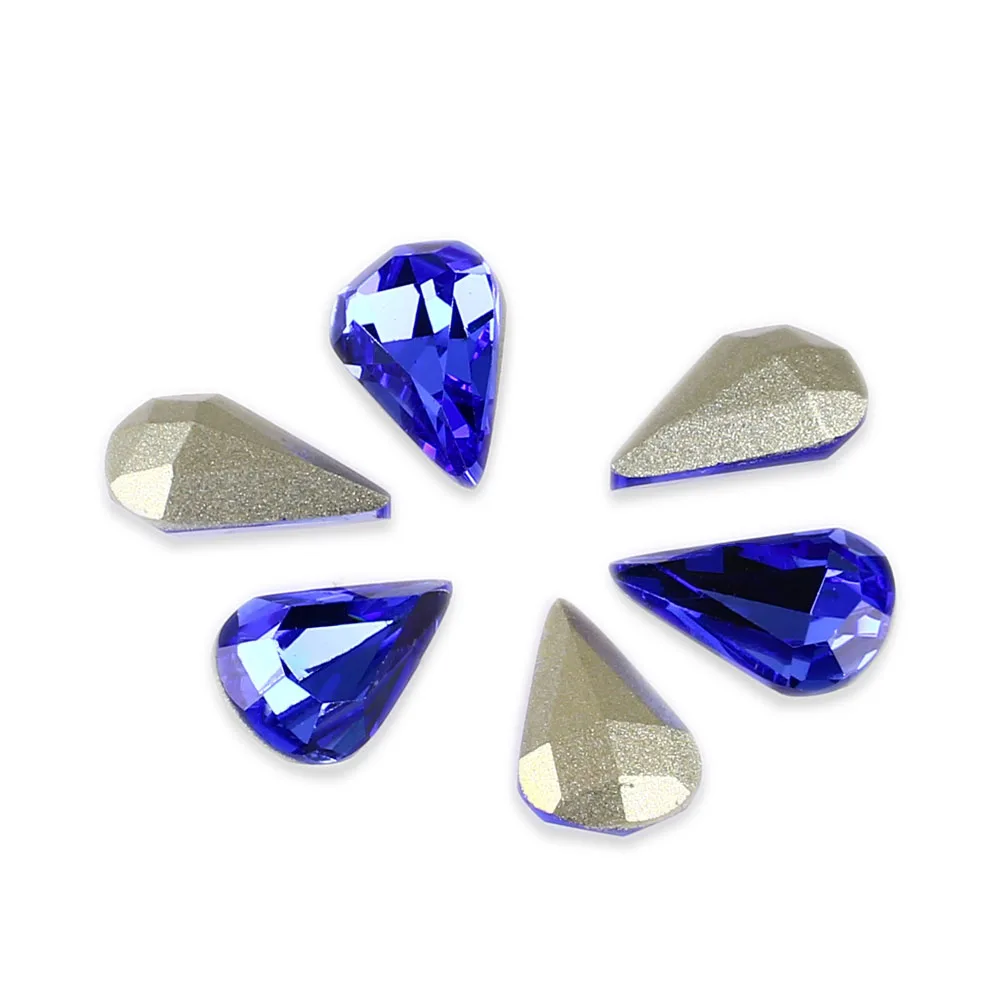 Jollin Cristal de Espalda Plano Vidrio pedrería Gemas de diamantes redondos Strass para decoración de uñas SS20 576pcs Azul zafiro 