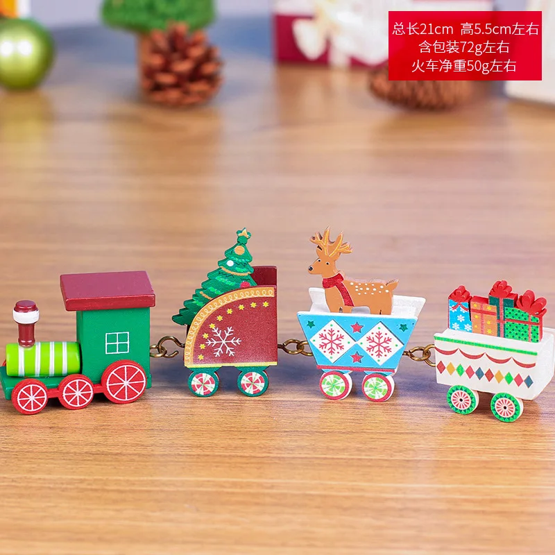 Рождественский поезд окрашенный деревянный с рождественскими игрушками подарок орнамент Navidad Рождественское украшение для дома подарок на год - Цвет: Multicolor