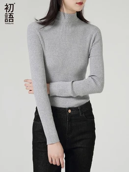 

Toyouth Autumn Basic Sweaters All-Match Long Sleeve Micro-elastic Thread Sweater Slim Long-Sleeved Turtleneck Sweater Female