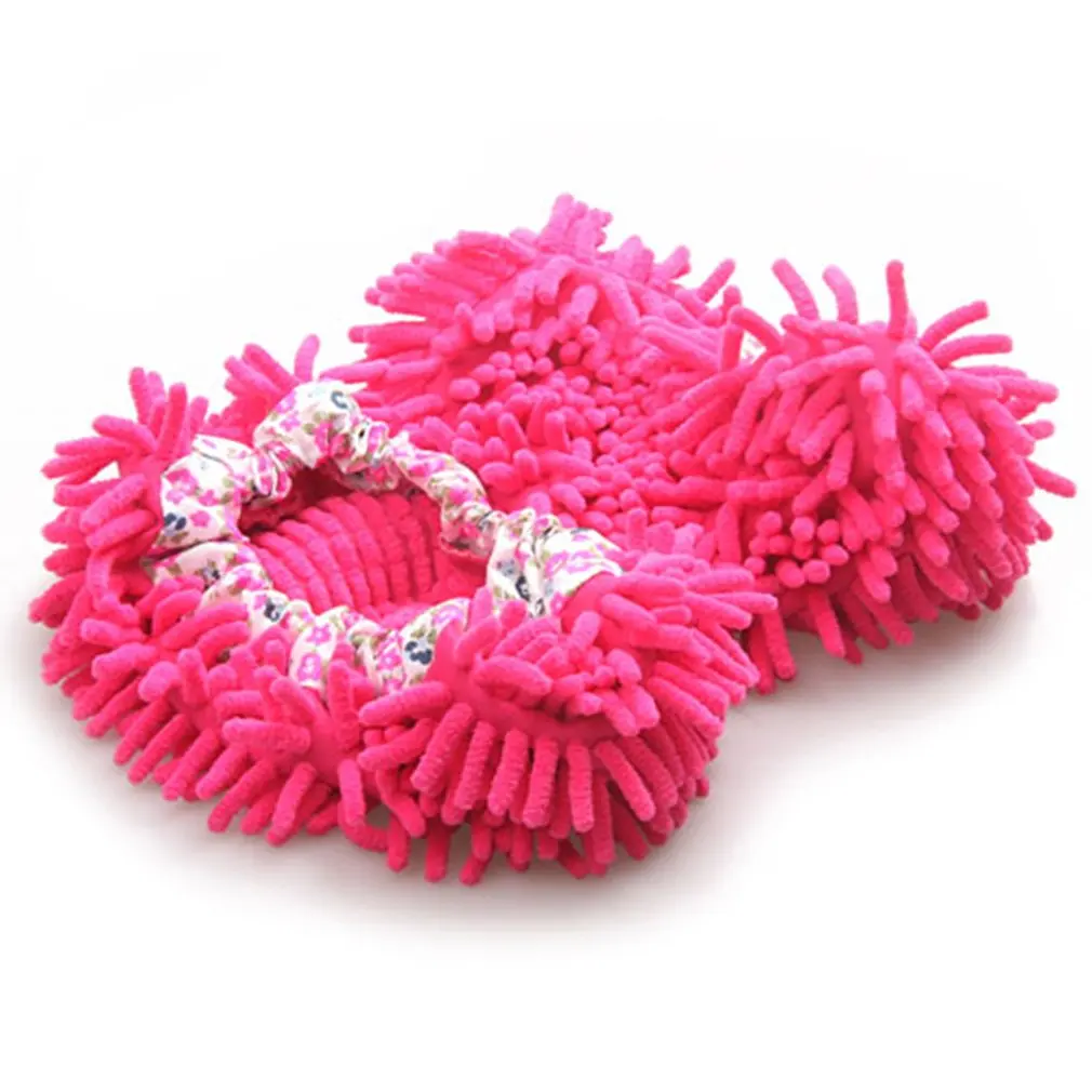 

High Quality Chenille Microfiber Lazy Mopping Shoe Cover Mopping Slippers Brown high-precision chenille fiber