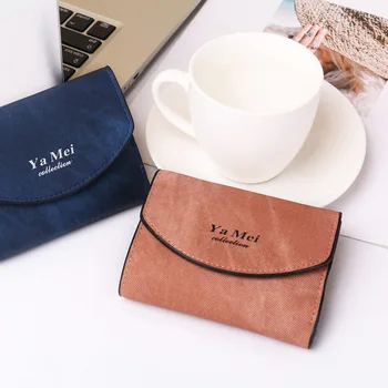 

2020New Short Simple Denim Women's Small Purse Japanese And Korean-Style Three Fold Fresh Multi-Function Wallet Wholesale