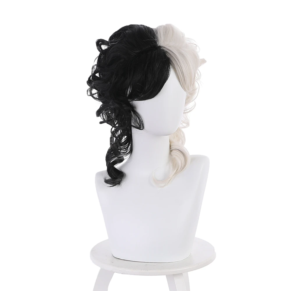 Cosplay&ware Evil Women Half Black White Wig Bad Girl Short Curly Hair Wigs Headwear Demon Cosplay Props 2 Types -Zentai shop online H5b27c009d60c4271afab45525b3a5c05U.jpg