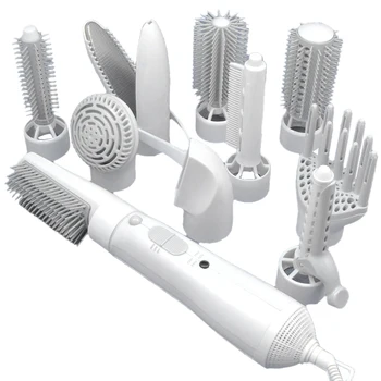 

10 In 1 Multifunctional Electric Hair Curler Comb Straightening Professional Hair Dryer Brush Rotating Hair Styling Tool Set Whi