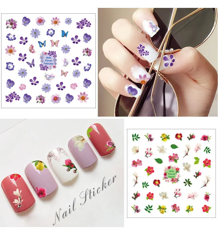 Joyme цветные ультратонкие наклейки для ногтей 2D месяц наклейки для ногтей DIY Украшение для ногтей