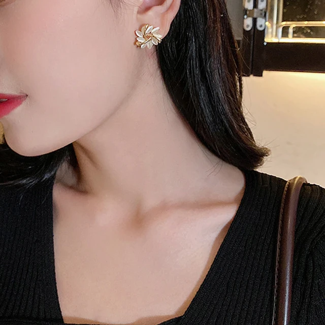 Aretes con hojas geométricas - Imagen 2