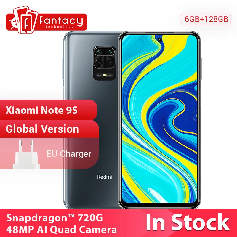 В наличии глобальная версия Xiaomi Redmi Note 9S 6 ГБ 128 Snapdragon 720G 48MP AI Quad камера 9 S смартфон