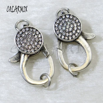 

10 pieces lobster clasp pendants necklace retro zircon bolt clasp for jewelry making fashion jewelry accessories for women 5993