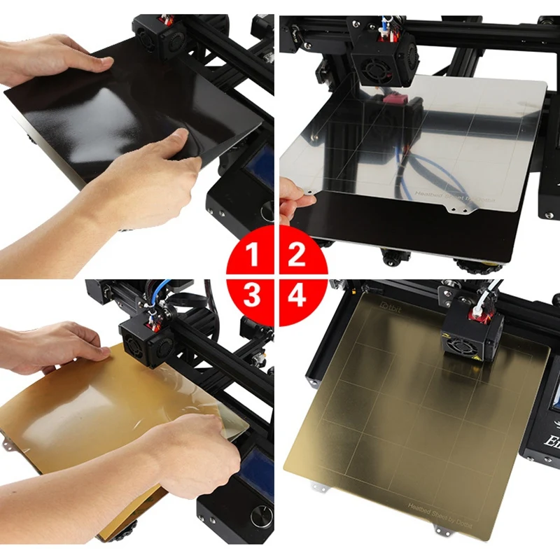 Аксессуары для 3d-печати Ender 3 Pro, платформа для горячей кровати 235X235 мм, стальная пластина+ магнитная наклейка, поверхность B+ пей для Creality End