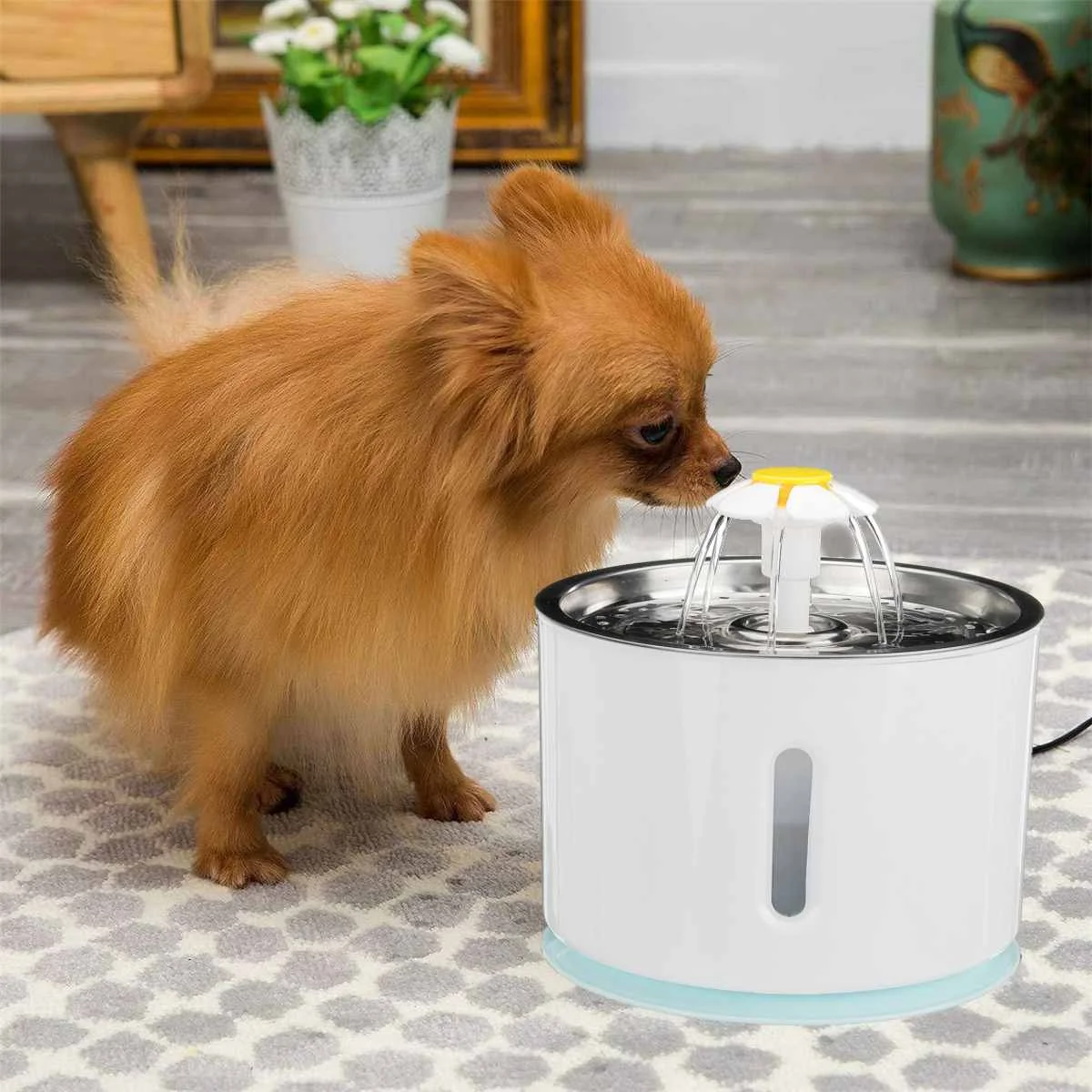 

2.4L Pet Water Dispenser Automatic Water Cut-off And Power Cut-off LED Visual Cat Dog Intelligent Infrared Induction