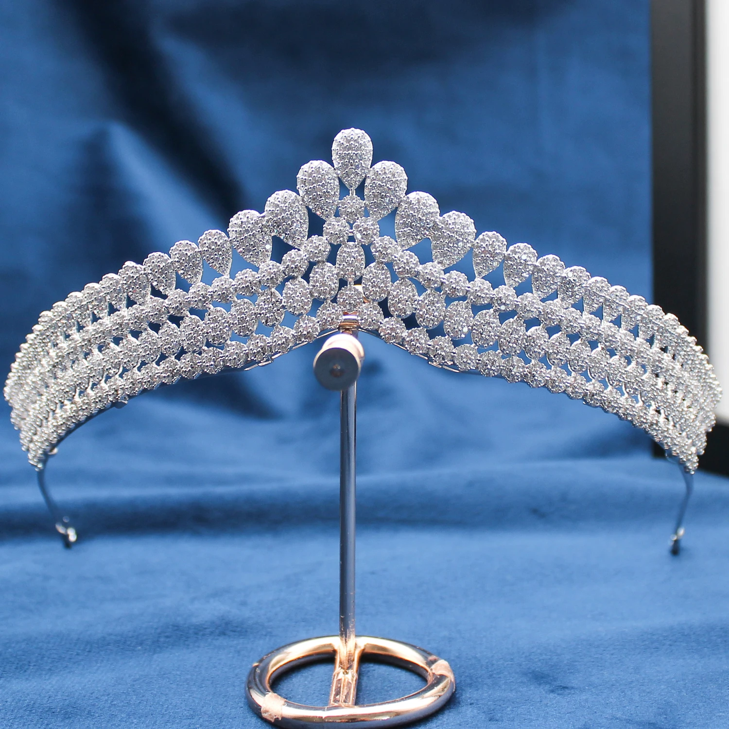 

Parmalambe Silver Tiaras Petite Zircon Clusters Lush Crown Hair Jewelry Headpieces Wedding Hair Accessories tiara de noiva