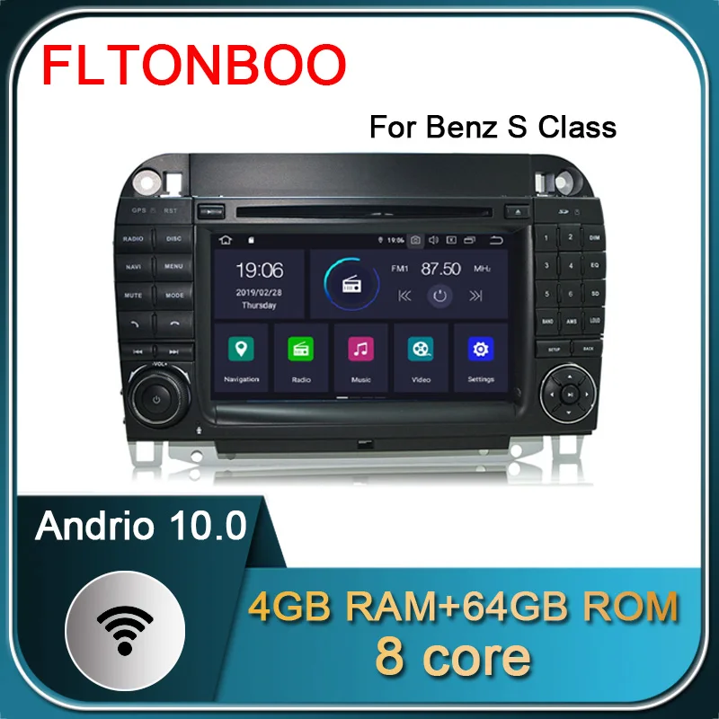 7 &quotандроид 10 для Mercedes Benz W220 W215 S280 S320 S350 S400 S500 s class автомобиля gps-навигации 8-ядерный