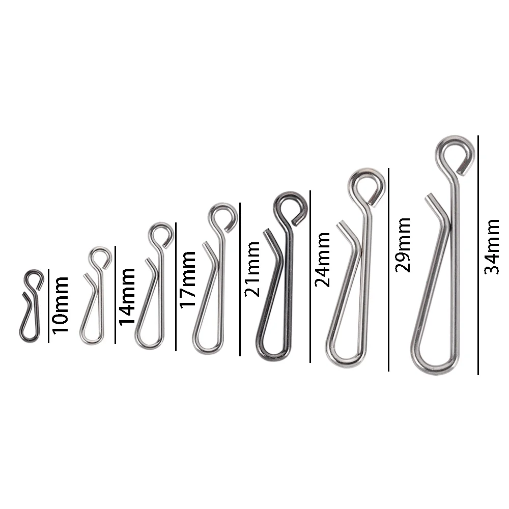 

100 Pcs Stainless Steel Fishing Line Wire Fishing Connector Snap Swivel Fishing Accessories Quick Hanging Tackle Tool