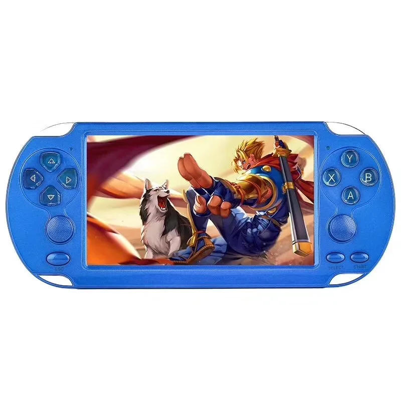 Drop 32/64/128 Bit 5" LCD X7 plus Double rocker 8G Handheld Retro Game Console Video MP5 TF Card for 10000 games Can save games 