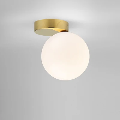 Ceiling Lamp Скандинавский стеклянный шар подсветка стен в коридоре, прикроватная лампа для спальни, настенные бра, световая арматура, золотой Современный внутренний проходной свет, стеклянный абажур - Цвет абажура: Ceiling Lamp