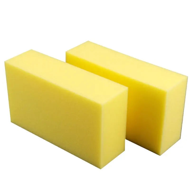 

5 Pcs Yellow Car Wash Wax Square Sponge Extra Soft Large Size Washing Cellulose