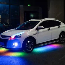 Автомобильный Дверной светильник, растяжка, светодиодный фонарь с эффектом воды, боковая дверь, атмосферный светильник, красочный модифицированный шасси, декоративный светильник, полоса CD50 Q04