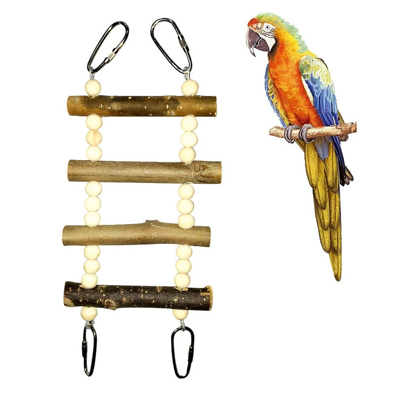Игрушки для домашних животных Птицы Висячие скалолазание жевательные несколько игрушек красочная веревочка для птиц лестница деревянные качели для опционального попугая