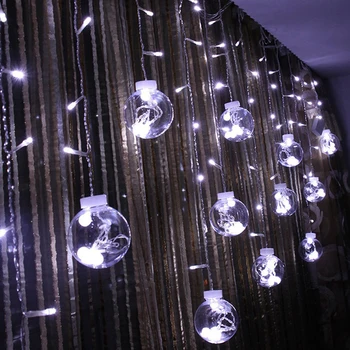 

LED String Lights Curtain Lighting Battery Operated Warm White Ball Garland Fairy Lights For Christmas Wedding Decorations Lamps