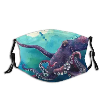

Purple Octopus Hovers Non-Disposable Face Mask with Filter Anti Haze Dust Mask Protection Mask Respirator Mouth Muffle