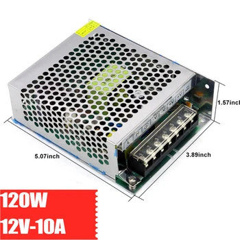 

S-120-12 AC To DC 12V Switching Power Supply Metal Shield 10A/120W LED Security Monitoring Voltage Regulator Stabilizer
