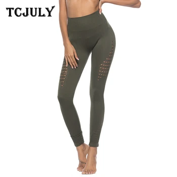 

TCJULY New Stylish Semaless Leggings Women High Waisted Push Up Workout Pants Breathable Quick Dry Stretchy Solid Fitness Legins