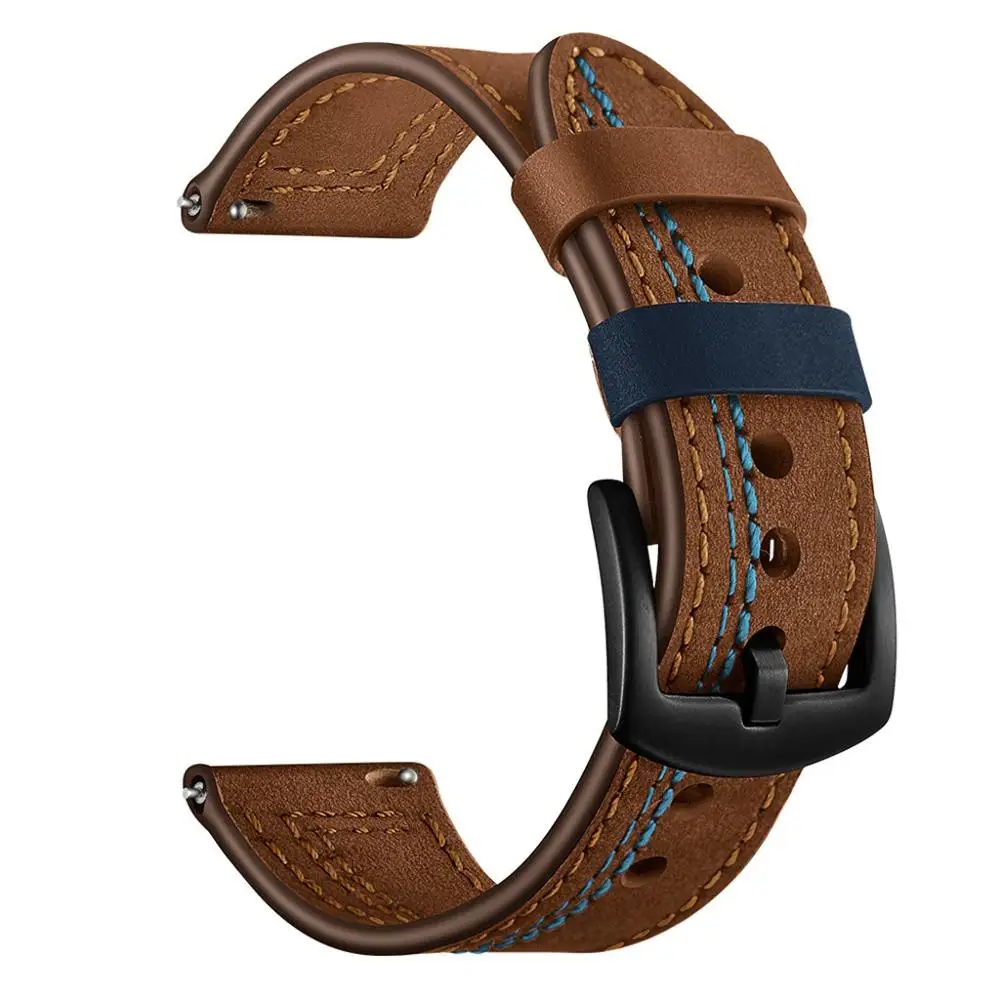 Uhren armband 22mm echtes Leder für Huawei Uhr GT/GT2 20mm 22mm Uhren armband Ersatz für Samsung Galaxy Uhr 6 Herren Armband