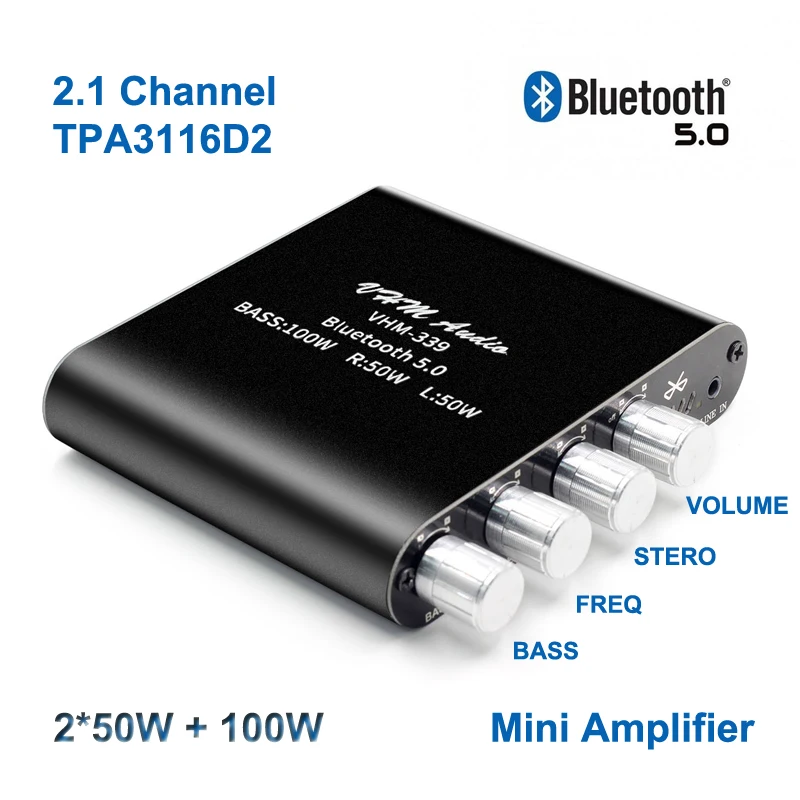 Цифровой усилитель мощности 2*50 Вт + 100 Bluetooth 5 0 TPA3116D2 Hi-Fi 2 1 стерео аудио TPA3116 класс D