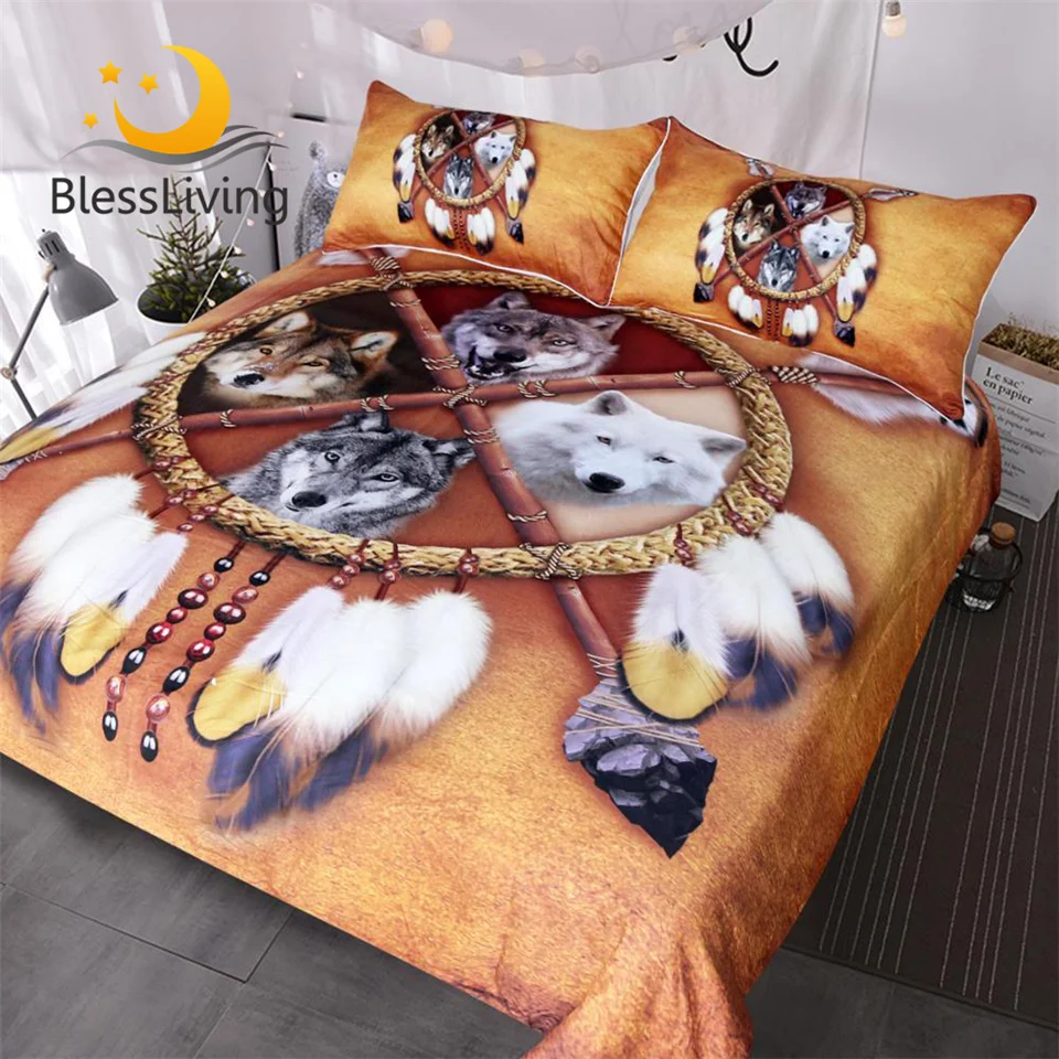 Комплект постельного белья blesslife Wolf с рисунком волков 3D принтом|Комплекты белья| |