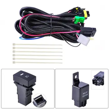 

OLOMM New H11 Fog Light Lamp Wiring Harness Socket Wire Connector With 40A Relay & ON/OFF Switch Kits Fit LED Work Lamp