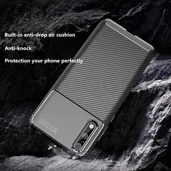 

100pcs/lot Slim Carbon Fiber Case For Huawei Honor Play 3 20 Pro 20S Nova 5T P Smart Z Enjoy 10 Plus Y9 Prime 2019 Soft Funda