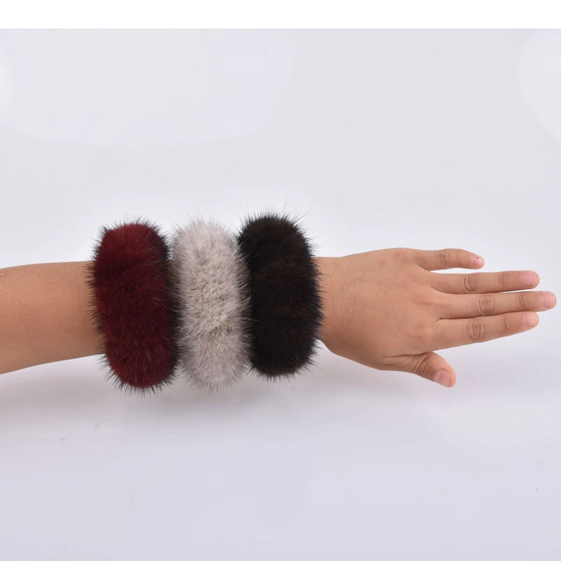 alice headband Fashion Women Soft Mink Hair Scrunchie Rope Ponytail Tail Stripe Wrist Band Vintage Elastic Hair Bands Rubber Rope Headdress snap hair clips