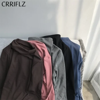 

2020 New Slim Bottoming Shirt Women Half Turtleneck Autumn Winter Long Sleeve Solid Inside T Shirt CRRIFLZ
