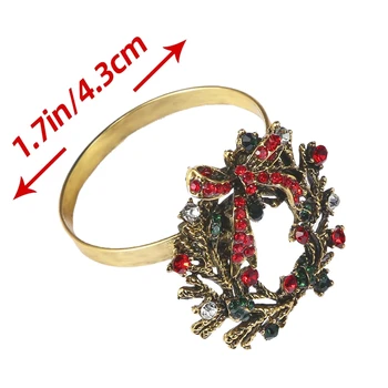 

8 Pack Wreath Napkin Rings for Wedding,Christmas,Thanksgiving and Home Kitchen for Casual or Formal