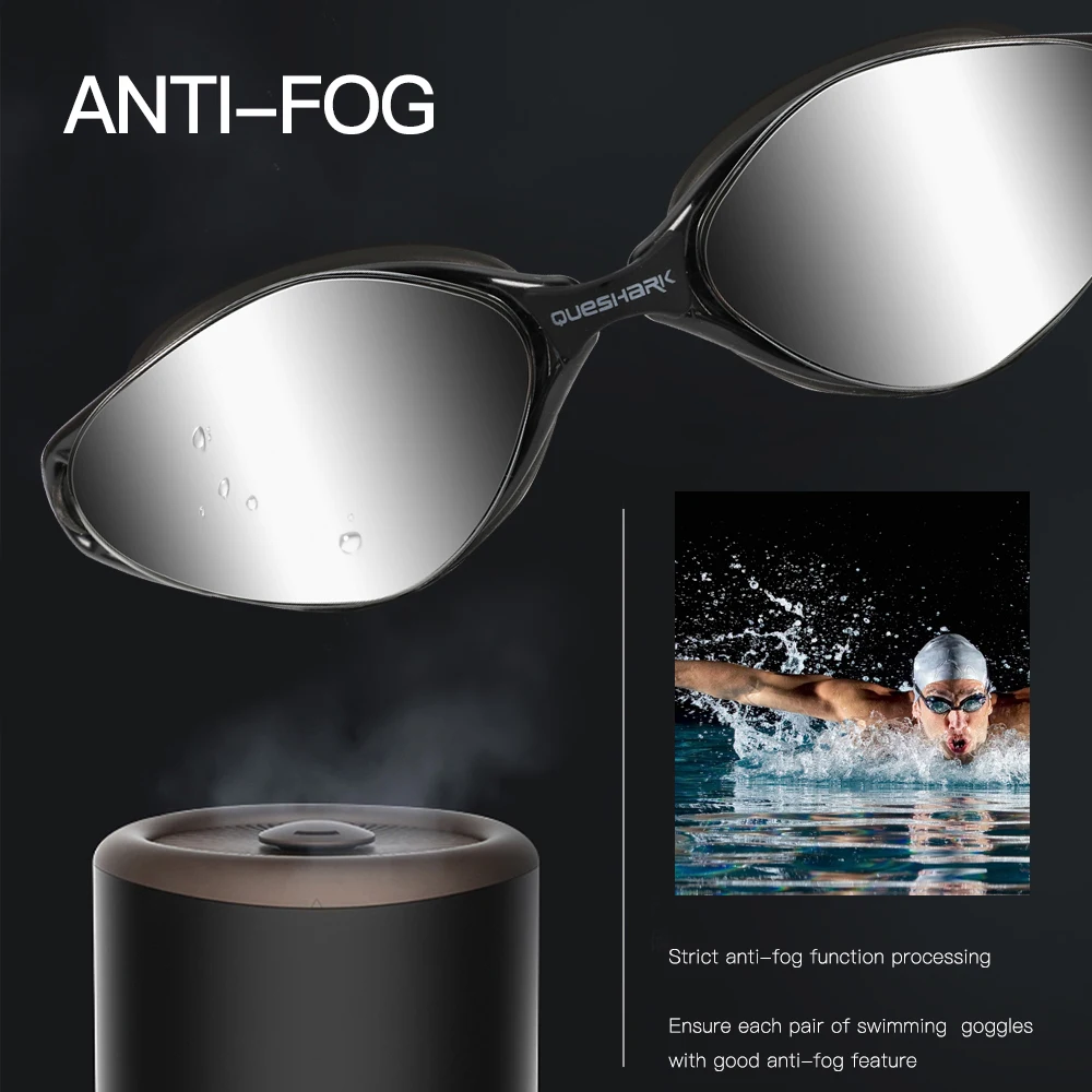 QUESHARK Adults Men Women HD Anti-Fog UV Protection Swimming Goggles Water Sport Diving Swim Glasses With Portable Box Set 2