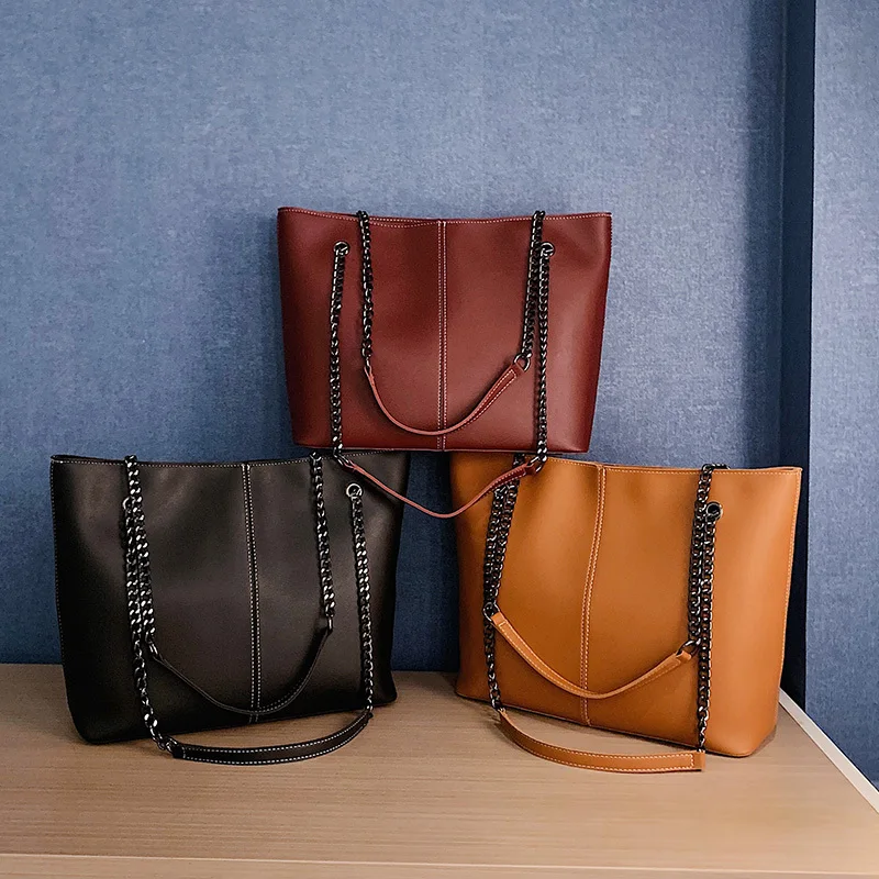 

Large Capacity Handbags Women Bags soft Pu Leather Shoulder Bag Casual Tote Bags Female Famous Brands Luxury Shoulder Bag