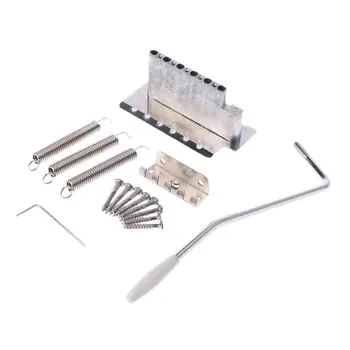 

1 Set Chrome 6 Strings Guitar Tremolo Bridge With Bar For Strat