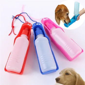 

500ml Outdoor Travel Pet Drinking Water Feeder Dog Water Bottle Feeder With Bowl Plastic Portable Water Bottle Pets
