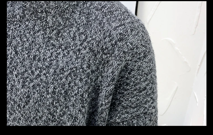 Зимний новый свитер с высоким воротником мужской теплый модный однотонный Повседневный вязаный пуловер Мужской уличная свободный свитер