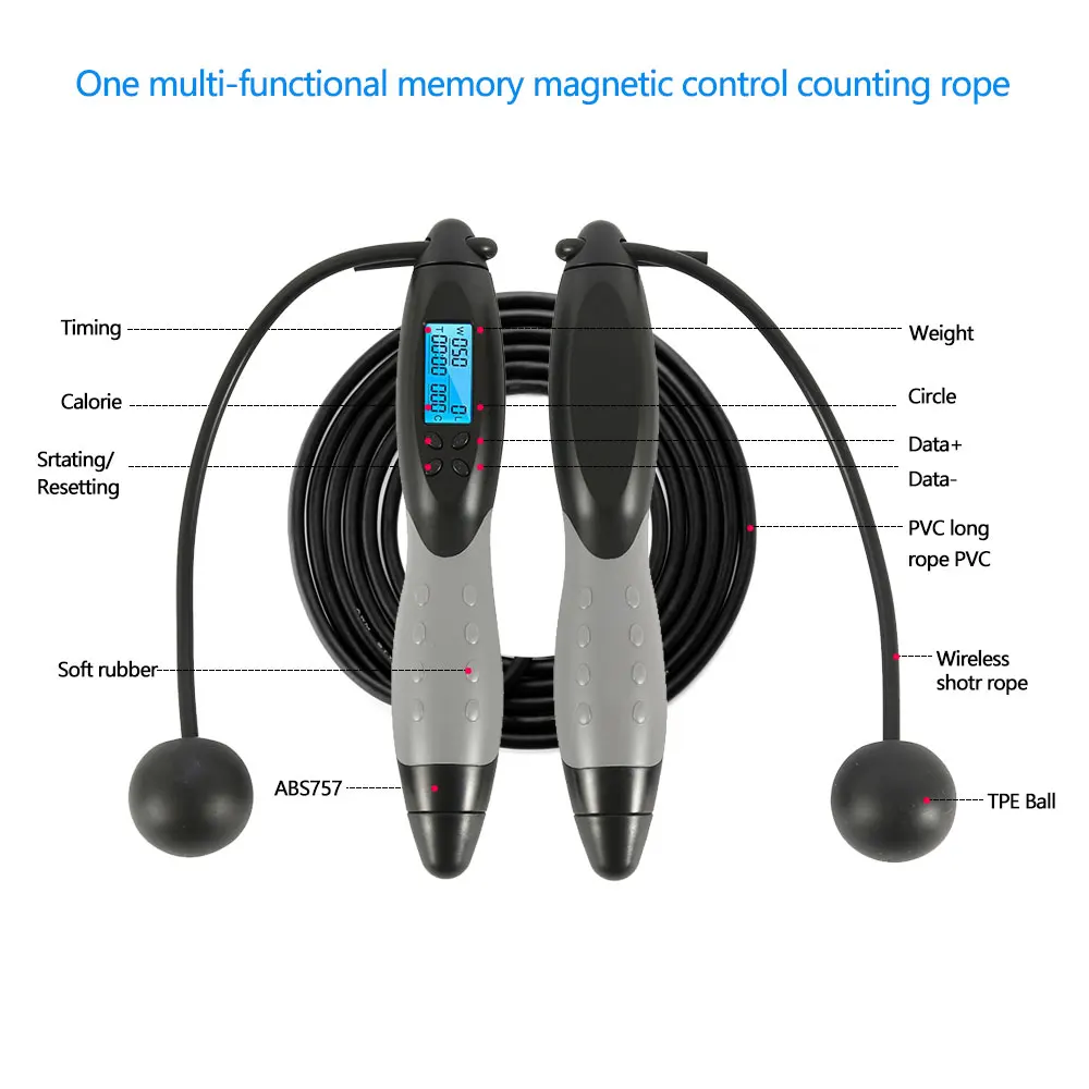 Скакалка Умная Электронная цифровая скакалка для взрослых потребление калорий Профессиональный Фитнес Бодибилдинг упражнения скакалка