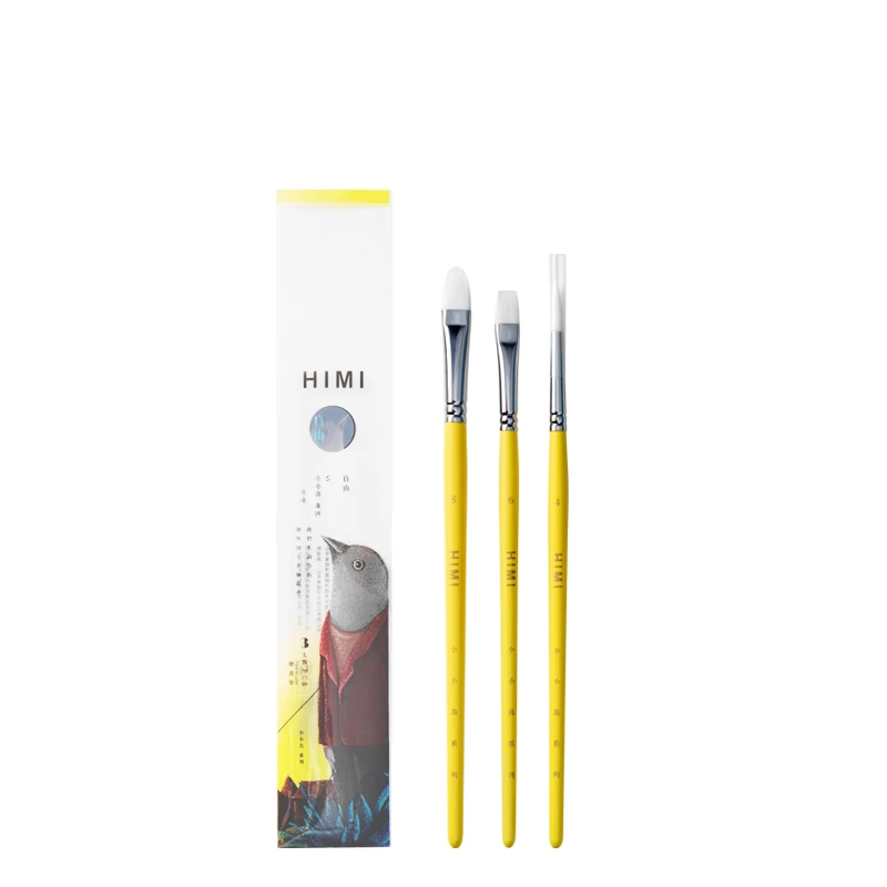 Miya Himi 5Pieces Kids Artists Gouache Paint Brushes Set for Acrylic Oil  Watercolor Face & Body Gouache Painting with Hog Hairs