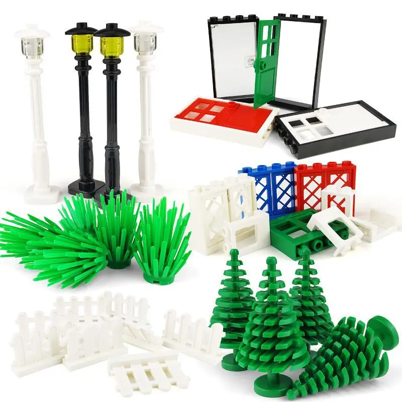 

Legoing MOC City Sets Parts Building Blocks Gifts DIY Children Grass Small Tree Window Street Light Toys Figures Cities Legoings