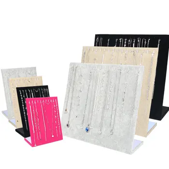 

1PC Necklace Pendant Display Stand Flannelette Bracelet Display Rack Women Jewelry Organizer Holder Storage Case Showing stand